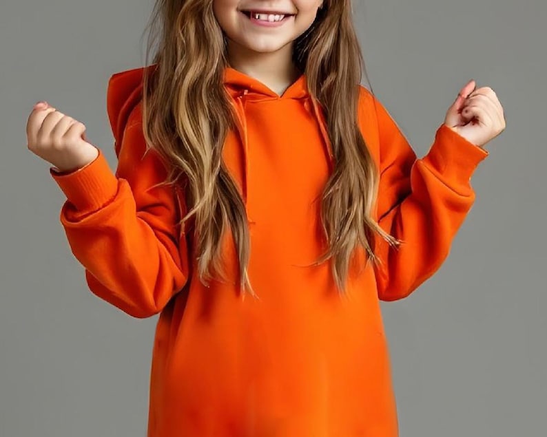 Mädchen Hoodie Kleid Schnittmuster PDF, einfaches Hoody und Kleid Muster für Kinder, Anfänger Nähen Digital Pattern, druckbare PDF Bild 2