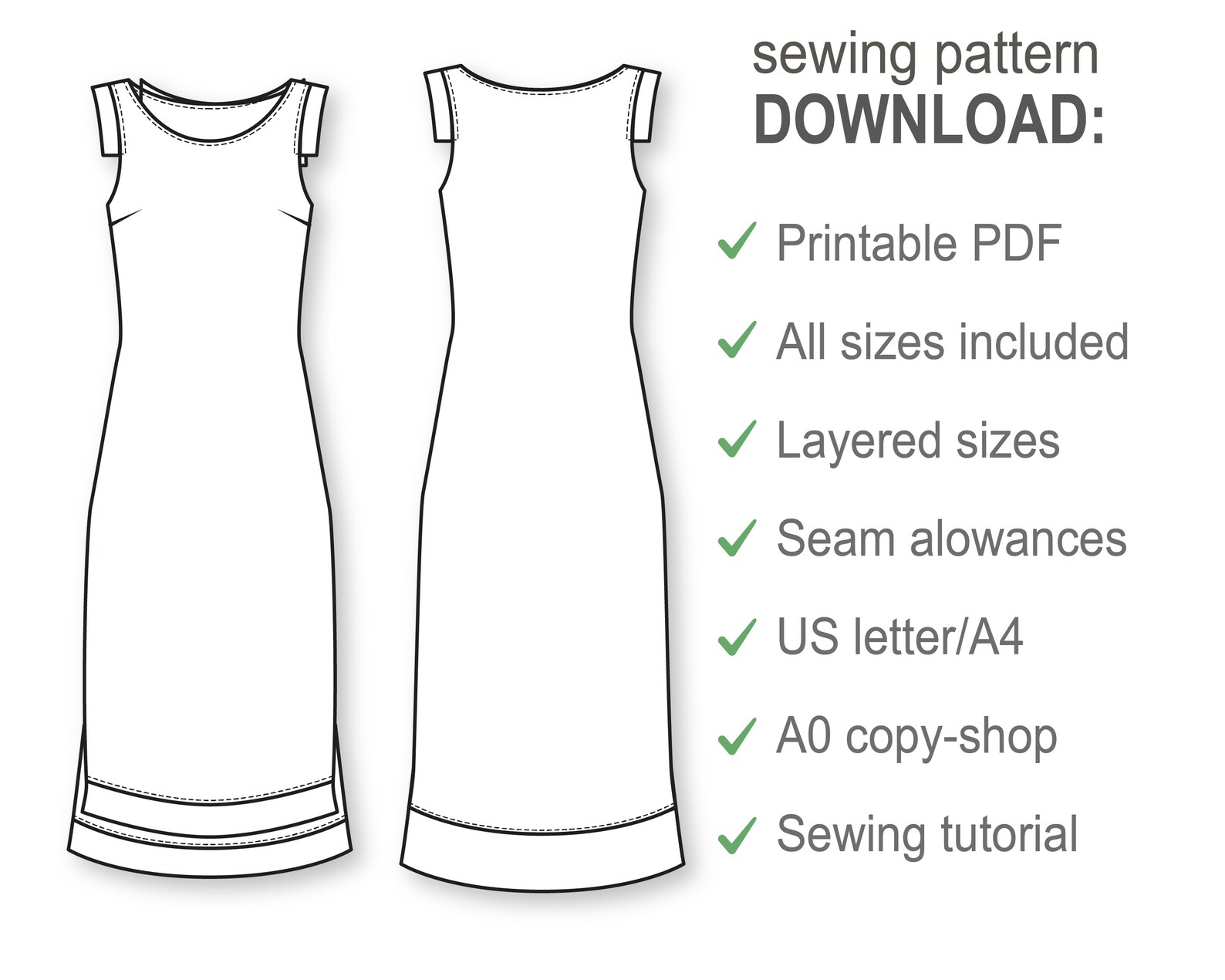 Dress Pattern Dress Sewing Patterns Sewing Tutorials Etsy