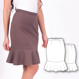 PDF Sewing Pattern Easy Beginner Women Skirt Pattern Sewing Tutorial Printable Flare Summer Skirt Sew PDF DIY Skirt Pattern Digital Download