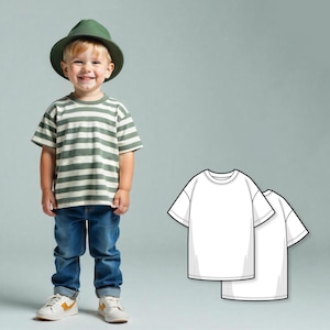 Boys Sewing Pattern PDF, Kids Oversized T-Shirt Pattern, Easy Beginner Sewing Pattern, Digital Pattern Sew, PDF Pattern for Children