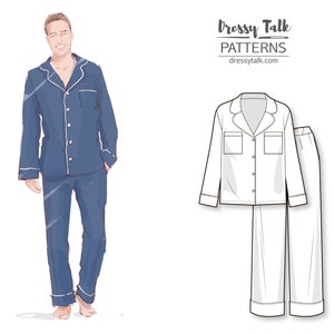 Pyjama Sewing Pattern - Sleepwear Patterns - Men's PDF Sewing Patterns - PDF Pajama Patterns - Pj Pattern - Pj Woven Pattern