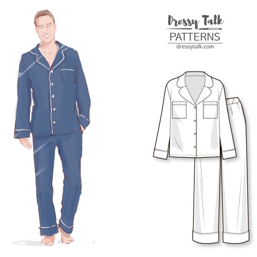 Pyjama Sewing Pattern Sleepwear Patterns Men's PDF Etsy