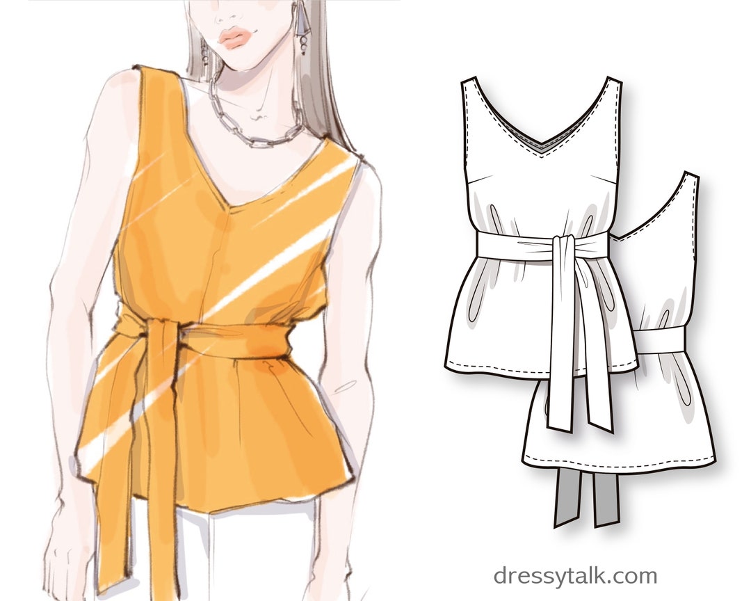 Top Pattern - PDF Sewing Patterns - Clothing Patterns - Blouse Pattern ...
