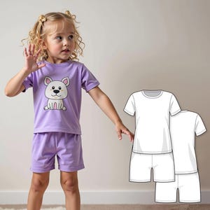 Easy Beginner Pajama Sewing Pattern, PDF Download for Knit Pajamas, Toddler Infant Boy Girl PJ Pattern