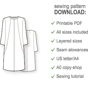 Womens Sewing Patterns - Sewing Tutorials - Coat Patterns - Jacket Coat Sewing Patterns - Clothing Patterns - Modern Sewing Patterns image 2