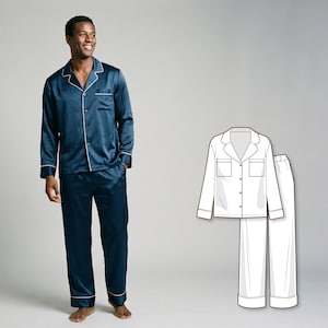 Pajama Sewing Pattern - Sleepwear Patterns - Men's PDF Sewing Patterns - PDF Pajama Patterns - Pj Pattern - Pj Woven Pattern
