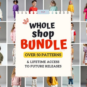 The image is a collage of various children's clothing and accessories, including hoodies, dresses, and shorts, arranged in a grid-like pattern.