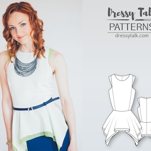 Peplum Top Pattern Blouse Patterns Sewing Tutorials Fashion Patterns PDF Sewing Patterns Sewing Projects Sewing Patterns image 1