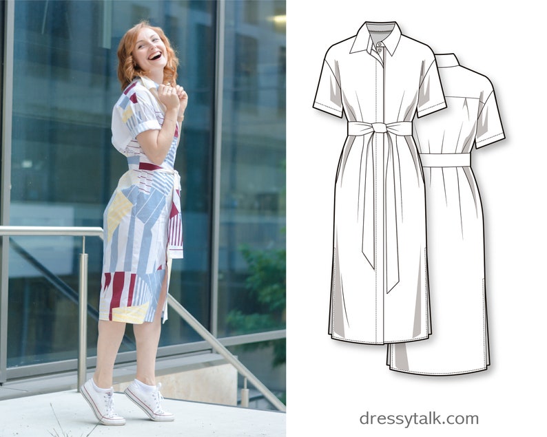 Cotton Dress Pattern PDF Sewing Patterns PDF Patterns Online Dress Patterns For Women Shirt