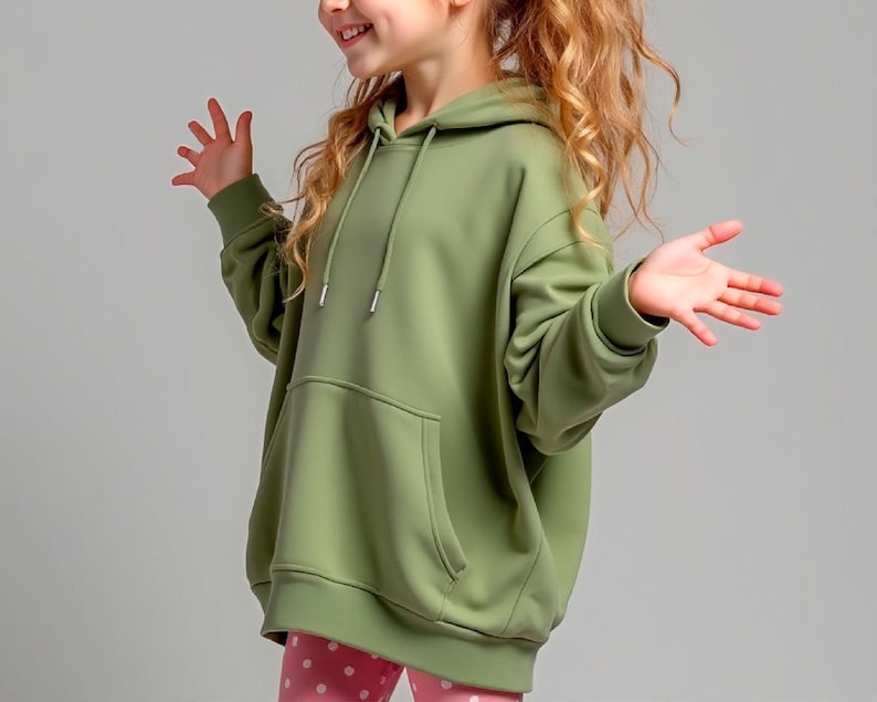 Girls Hoodie and Leggings Sewing Pattern PDF, Easy Hoody and Pants Pattern for Kids, Beginner Sewing Digital Patterns, Printable Outfit image 2