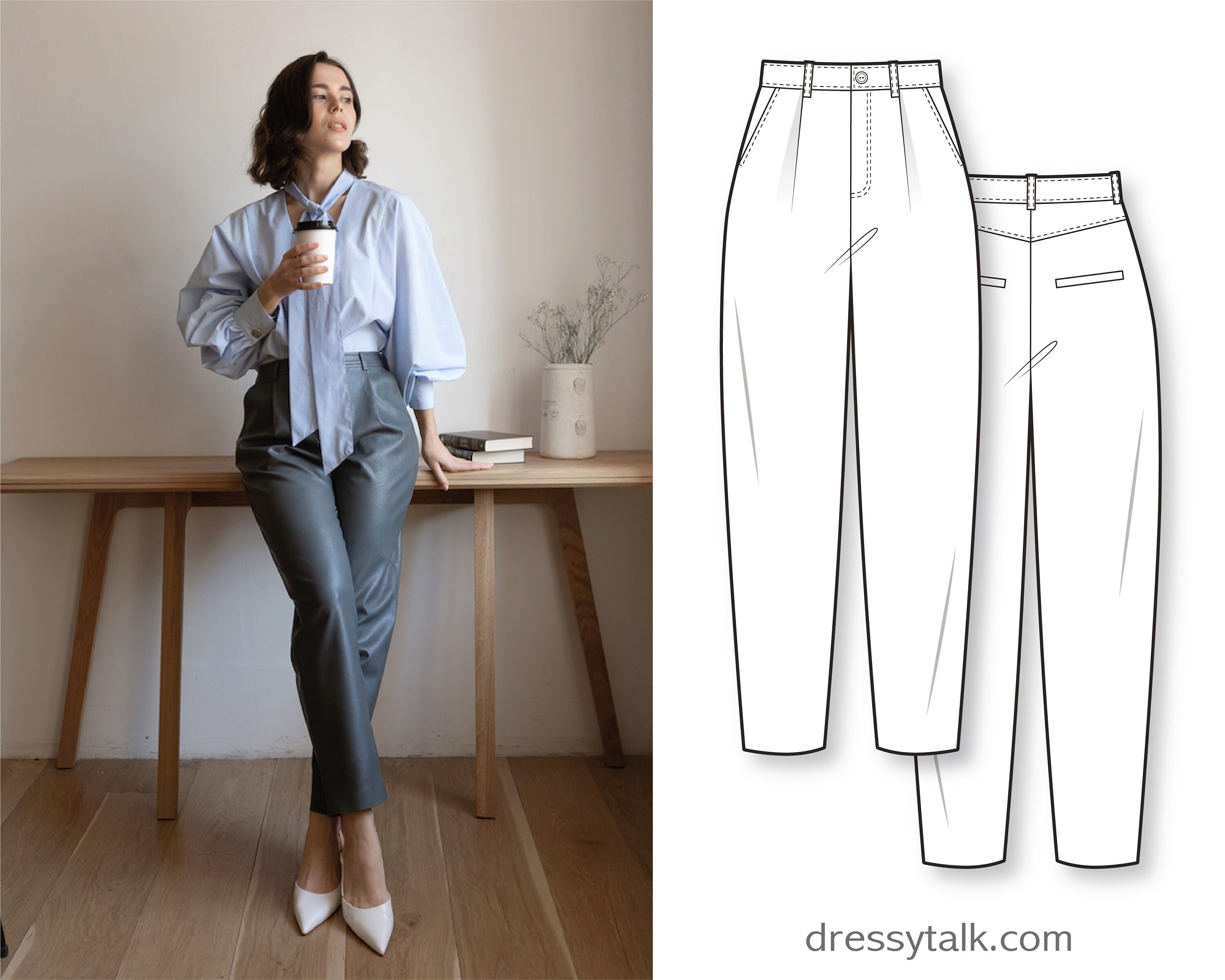 Pants Sewing Pattern - Baggy Pants Pattern - Clothing