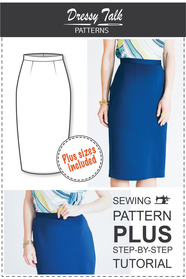 Pencil Skirt Pattern PDF Sewing Patterns Etsy
