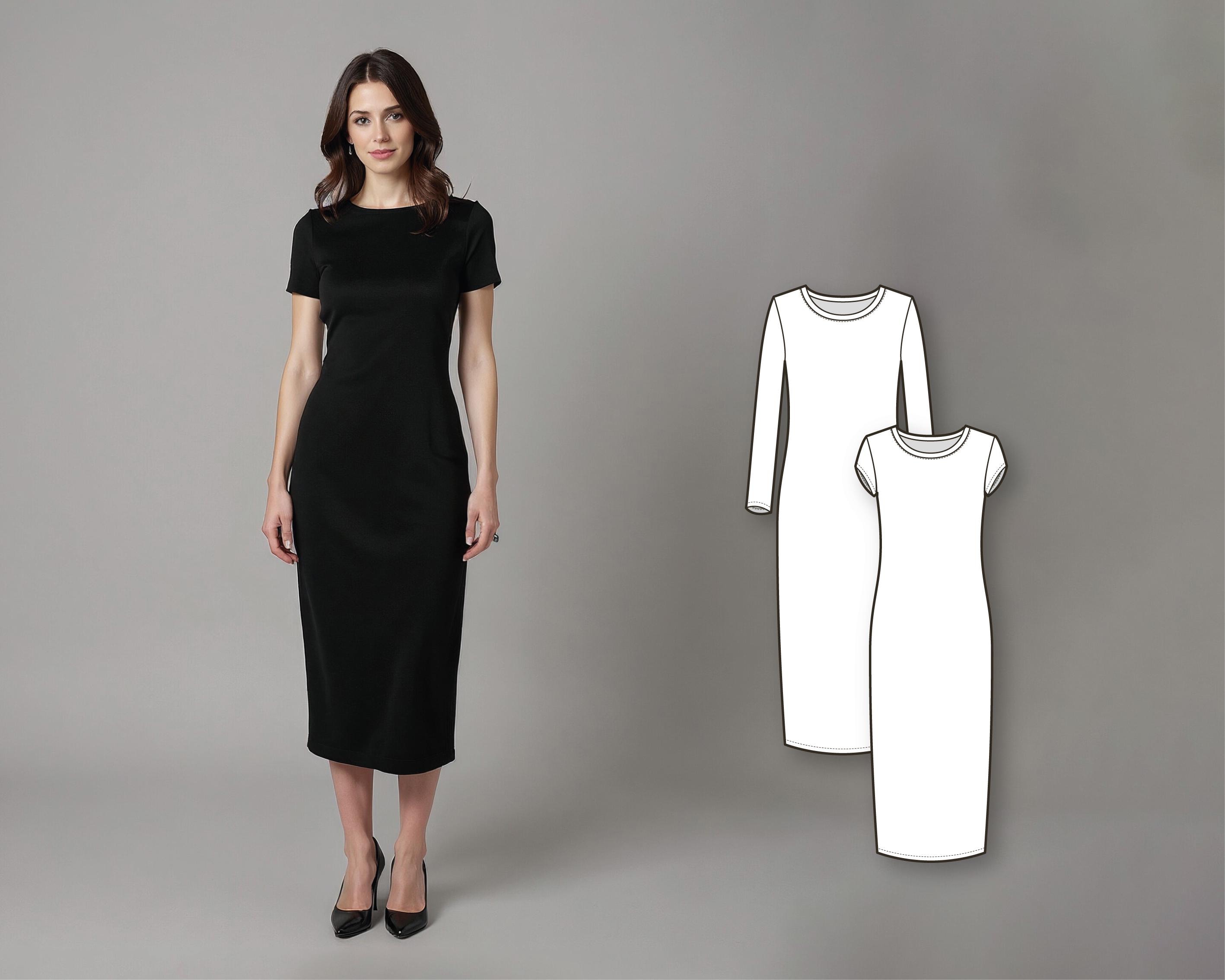 slimming dresses Shapewear Long Sleeve Square Neck Modal Slimming Midi Dress – Popilush main image 0