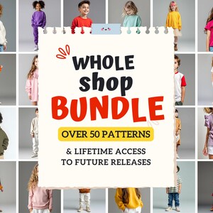 The image is a collage of various children's clothing and accessories, including hoodies, dresses, and shorts, arranged in a grid-like pattern.