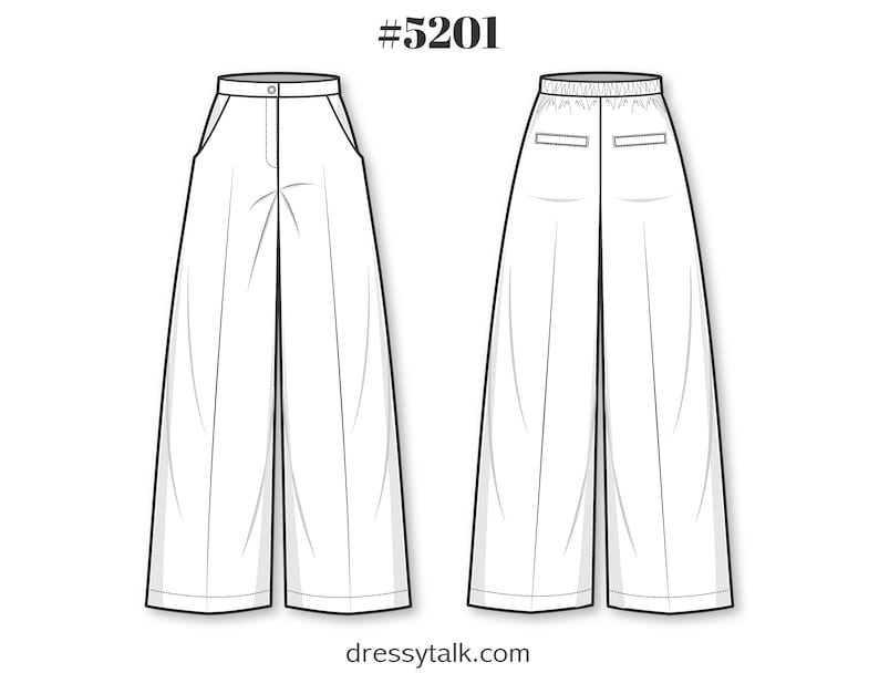 Широкие штаны с рисунком