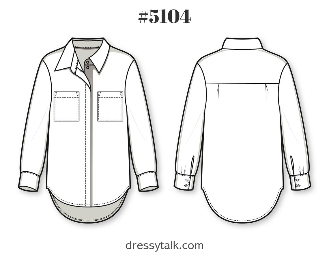 PDF Sewing Pattern for Woman Woman Shirt Pattern PDF Shirt | Etsy