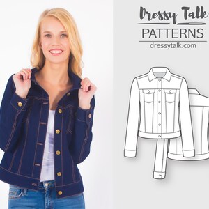 Denim Jacket Pattern Sewing Patterns Jean Jacket Pattern PDF Sewing ...