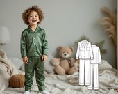 Sewing Pajama Pattern PDF, Woven PJ Pattern for Kids, Baby Toddler Boy Girl, Digital Pattern Sew Download