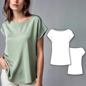 Basic woven cap sleeve t-shirt/blouse - Easy to sew PDF sewing pattern for women