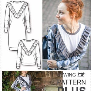 Sweatshirt Dress Sewing Pattern - Womens Sewing Patterns - Sweatshirt Sewing Pattern - Simple Sewing Projects - Sewing Tutorial