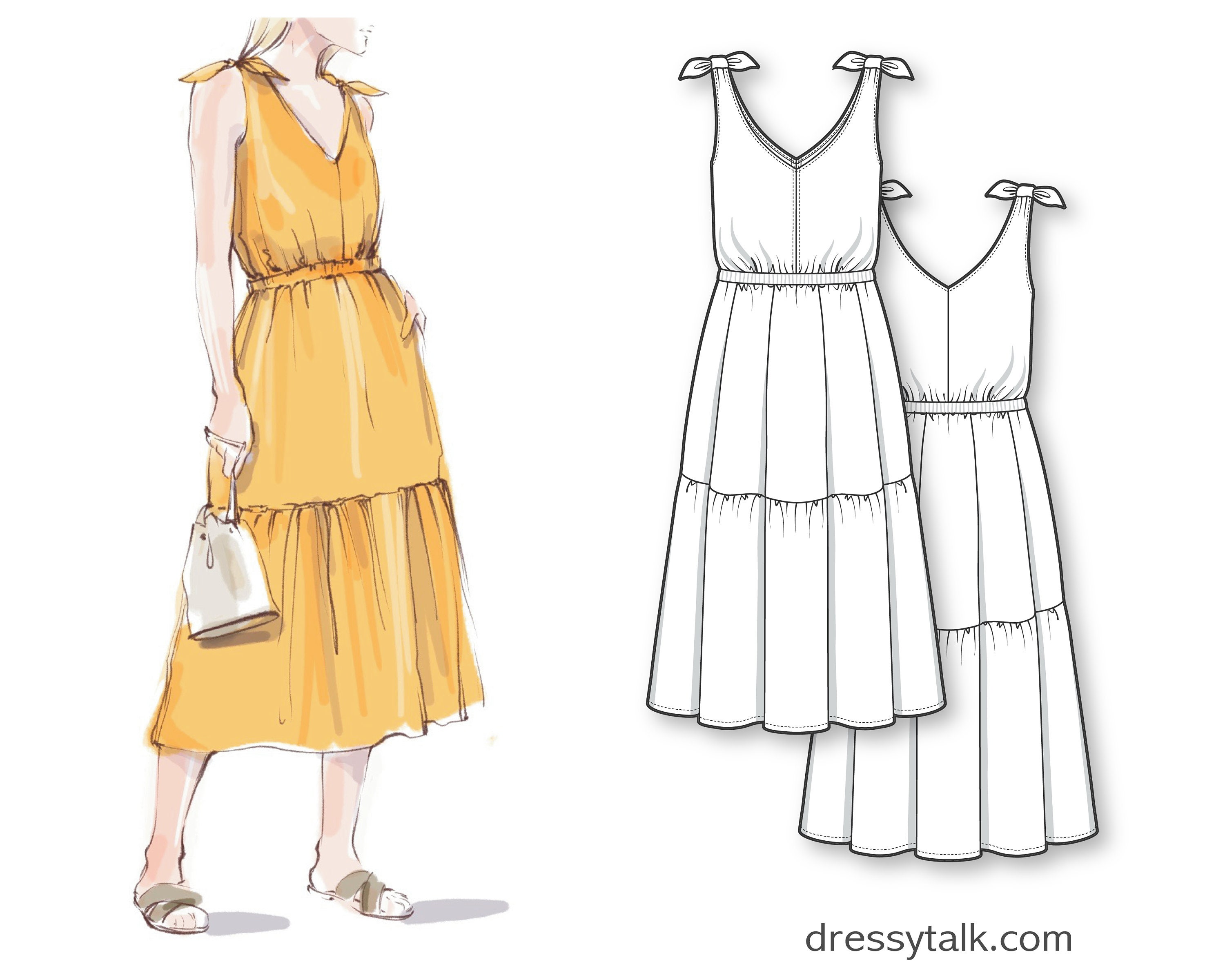 Dress Pattern Sewing Pattern Dress ...