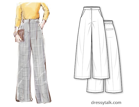 Pants Sewing Pattern Ladies Formal Trousers Pattern Flare Pants Pattern  Palazzo Pants Pattern High Waisted Wide Leg Pants Pattern -  Canada