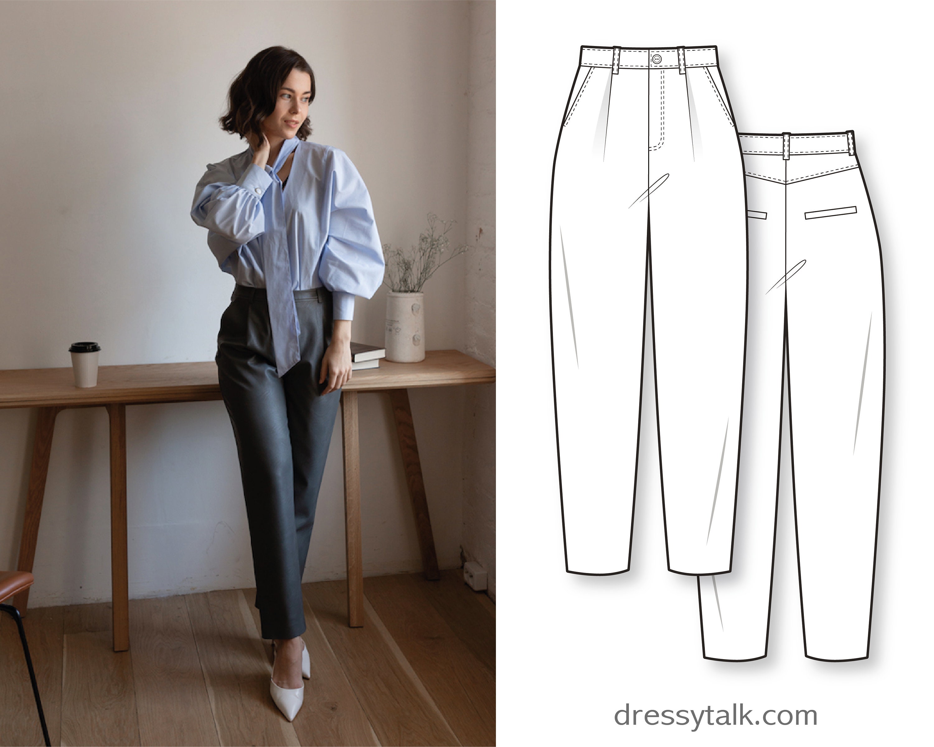 Pants Sewing Pattern Baggy Pants Pattern Clothing Patterns High Waisted Trouser  Pattern Sewing Pants Pants Pattern Women -  Canada