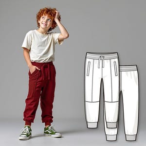 Kids Pants Sewing Pattern PDF, Easy Beginner Trousers for Boys, Baby and Toddler Pants, Digital Download Sewing Patterns for Children