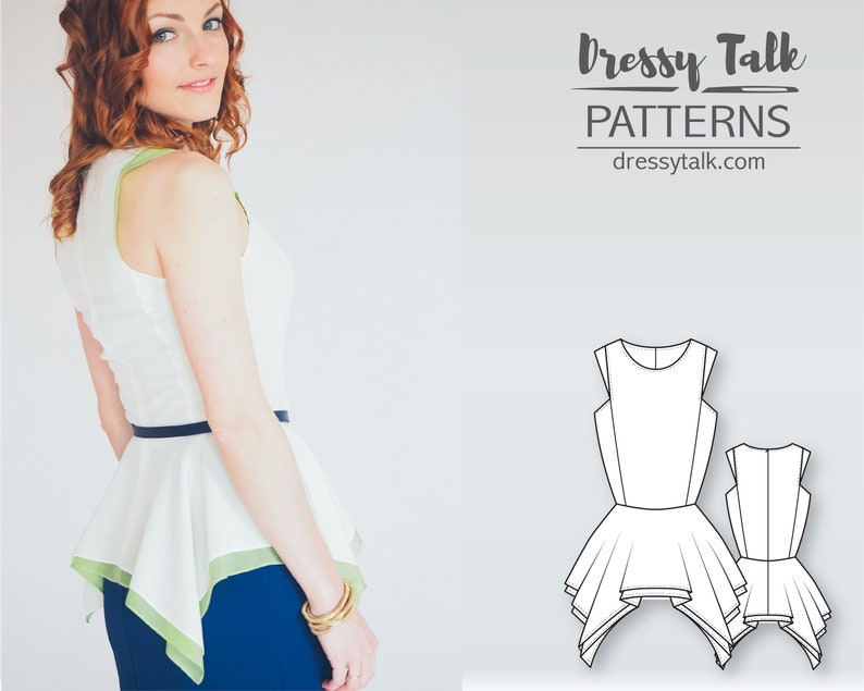 Peplum Top Pattern Blouse Patterns Sewing Tutorials Fashion Patterns PDF Sewing Patterns Sewing Projects Sewing Patterns image 3