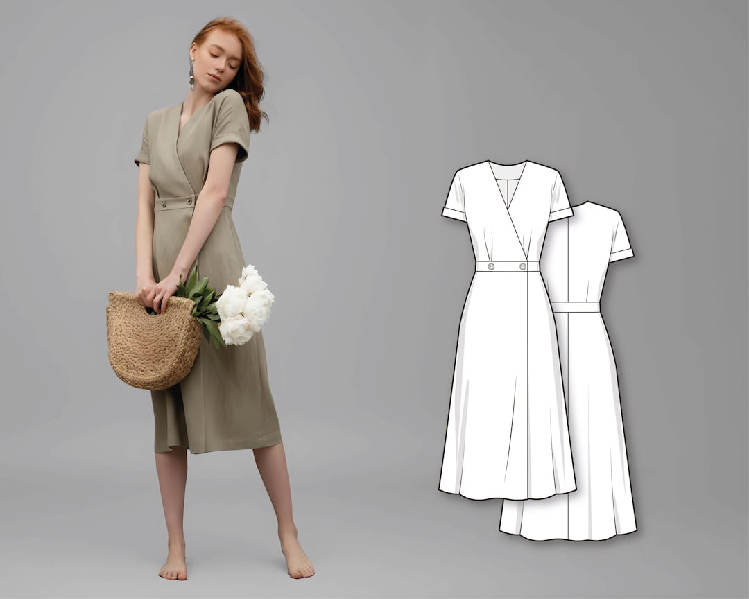 easy linen wrap dress pattern 36 Sewing Patterns for Wrap Dresses (11 FREE PDF's!)