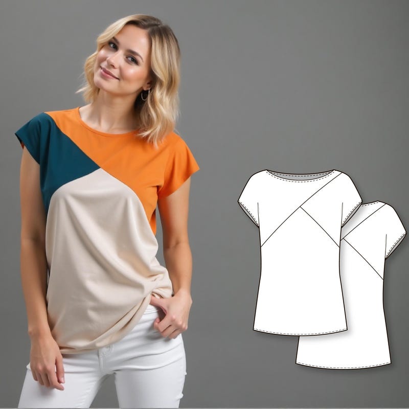 Colorblock Pattern Clothes Color Block T Shirts - Etsy