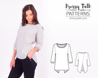 Top Patterns - Cross Back Top Pattern - Blouse Patterns - Sewing Tutorials - Blouse Sewing Patterns - Womens Sewing Patterns - Sew Easy