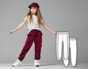 Girls Pants Sewing Pattern PDF, Beginner Baby Trousers Pattern, Easy Digital Sewing Pattern for Kids, Printable Pants for Children