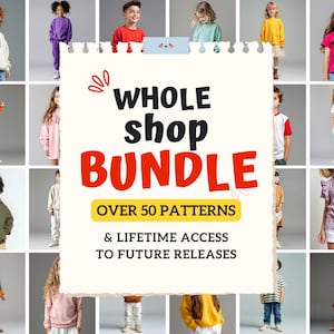 The image is a collage of various children's clothing and accessories, including hoodies, dresses, and shorts, arranged in a grid-like pattern.