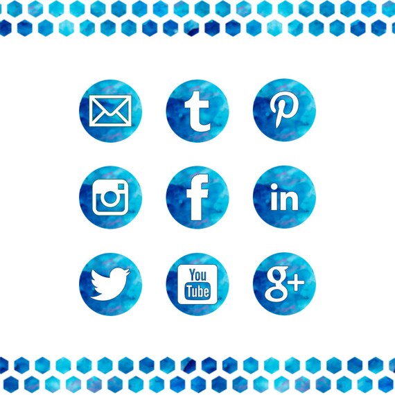 blue watercolor social media