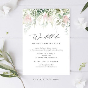 Classic Charm We Still Do Invitation Template, Vow Renewal, Edit in Templett, Try Before You Buy, Matching Welcome Sign Available too!