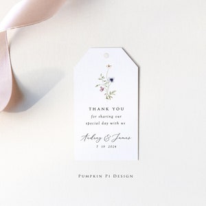 Favor Tag Template, Edit In Templett, Wedding Favor Tag, Gift Tag Template, Wildflower Wedding, Matching Pieces Available Too! A101