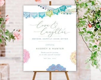Fiesta Rehearsal Dinner Welcome Sign Template, Editable Mexican Fiesta Sign, Printable, Matching Pieces, A114