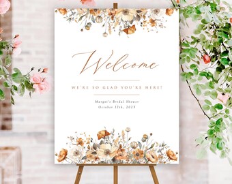 Welcome Sign, Flower Bar Sign, Bridal Shower Sign, Fall In Love Flower Bar, Edit in Templett, Matching Invitation, Matching Pieces, A150