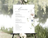Wedding Dinner Menu Template, Dinner Menu, Shower Menu, Wedding Menu, Wildflower Menu, 3 Sizes, Matching Pieces, A109