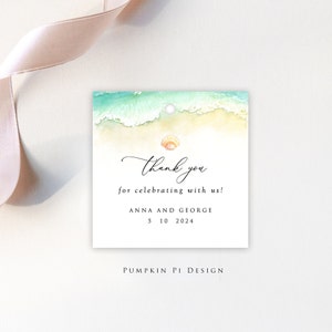 Beach, Sea Shell Favor Tag Template, Edit In Templett, Wedding Shower Favor Tag, We Still Do Gift Tag, Beach, Matching Pieces, A108