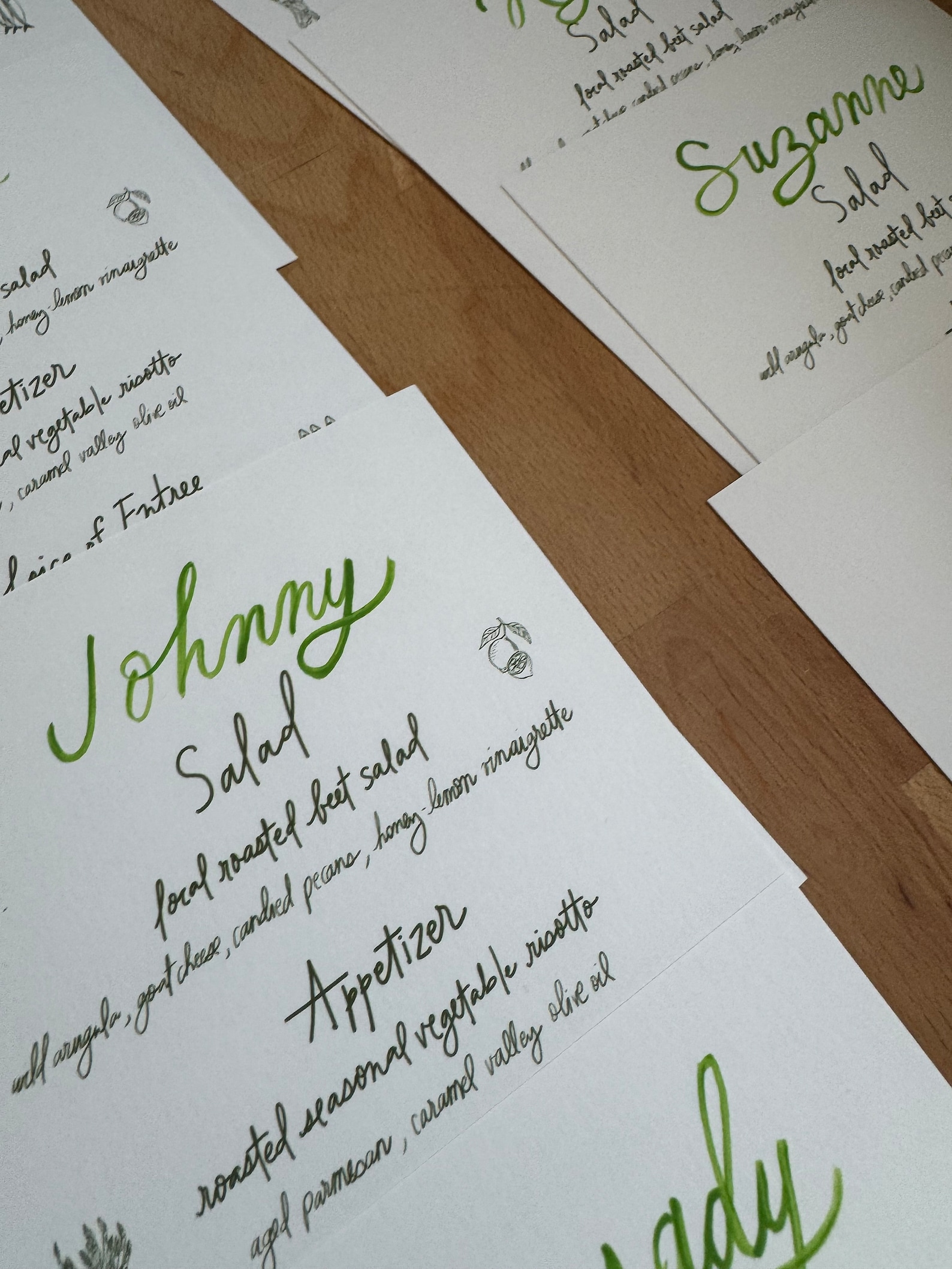 Handwritten Menus With Illustrations | Wedding | Special Events | Baby ...