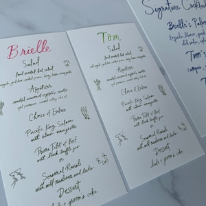 Handwritten Menus With Illustrations | Wedding | Special Events | Baby ...