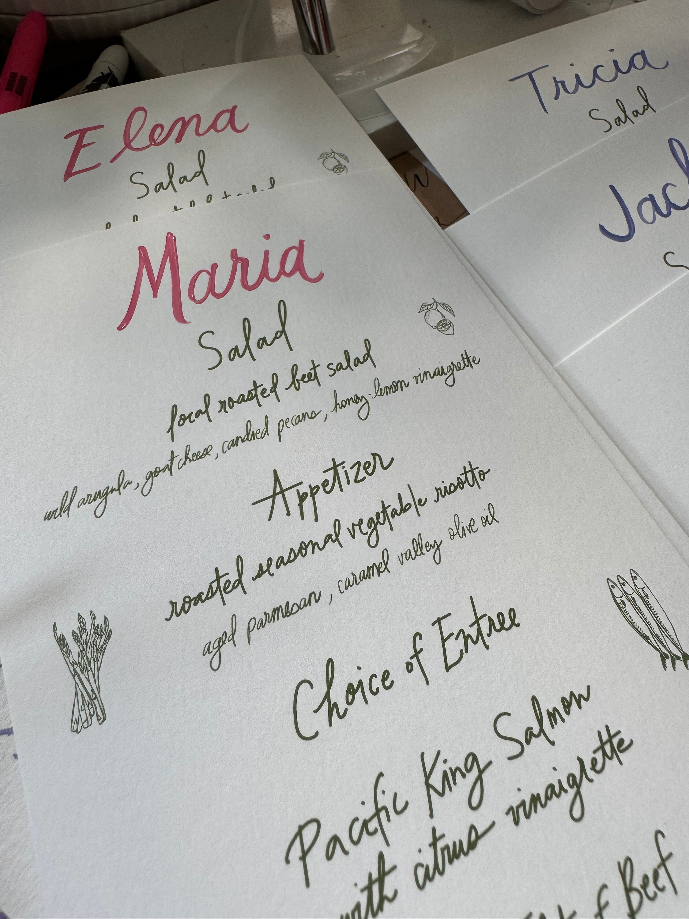 Handwritten Menus With Illustrations | Wedding | Special Events | Baby ...