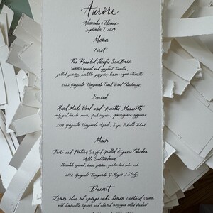 Indywidualnie zdobione menu | Wesela | Wydarzenia specjalne | Baby Showers | Restauracje | Elegancka kaligrafia | Kaligrafowane imiona na górze menu