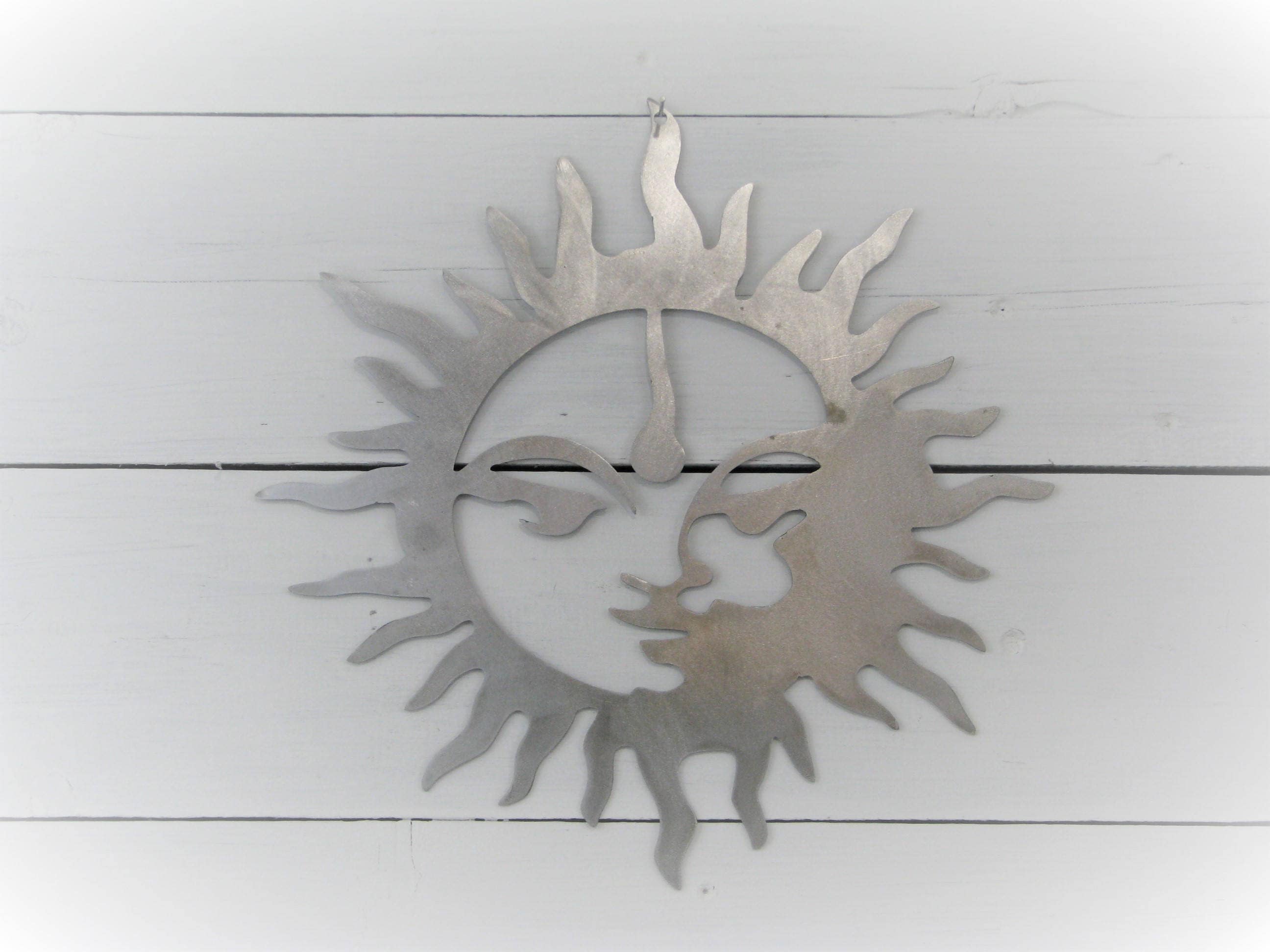 Sun Face Metal Steel Wall Art Sunshine Indoor Outdoor Gift Etsy
