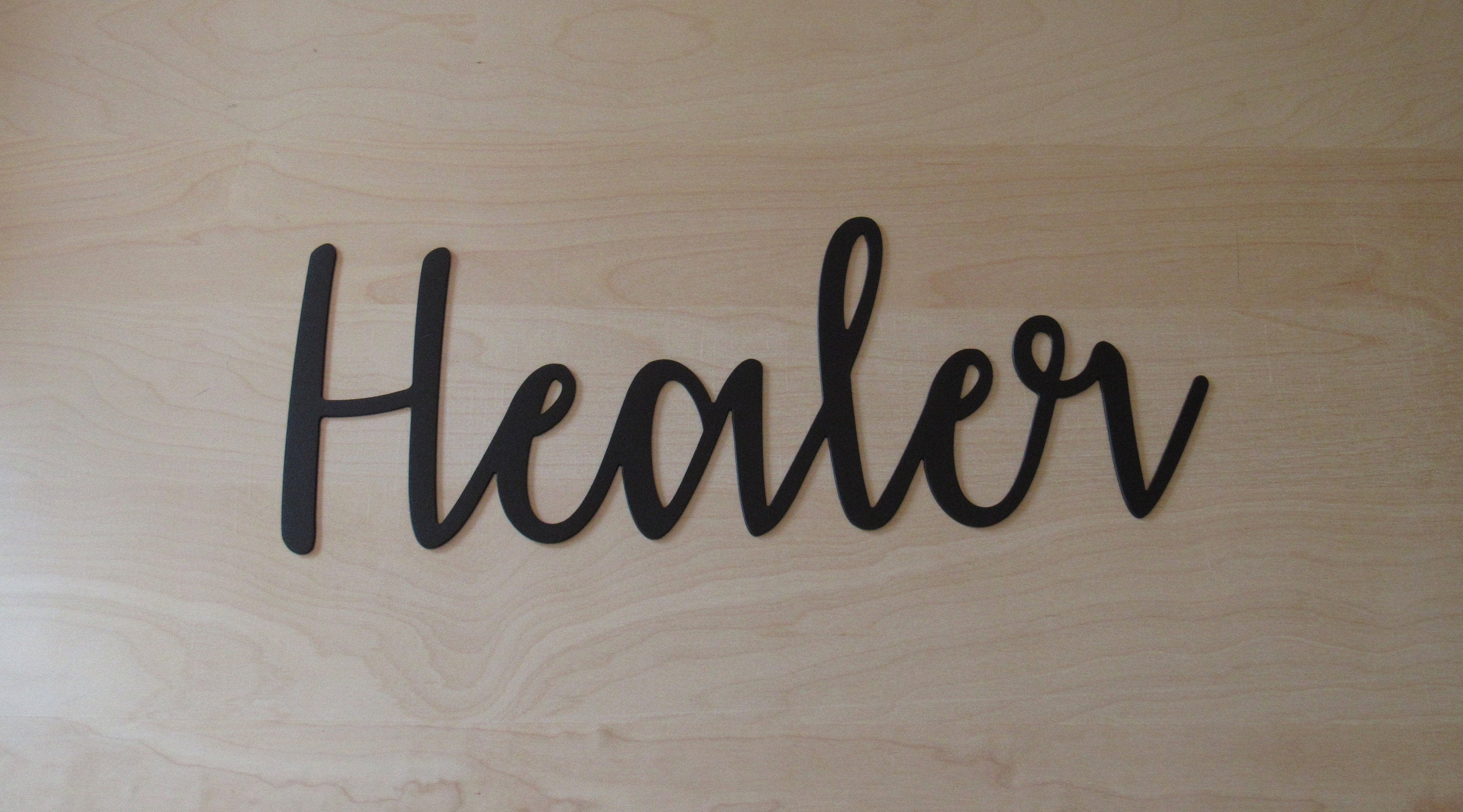 Healer Metal Script Word Wall Art Indoor Outdoor Steel Home Etsy