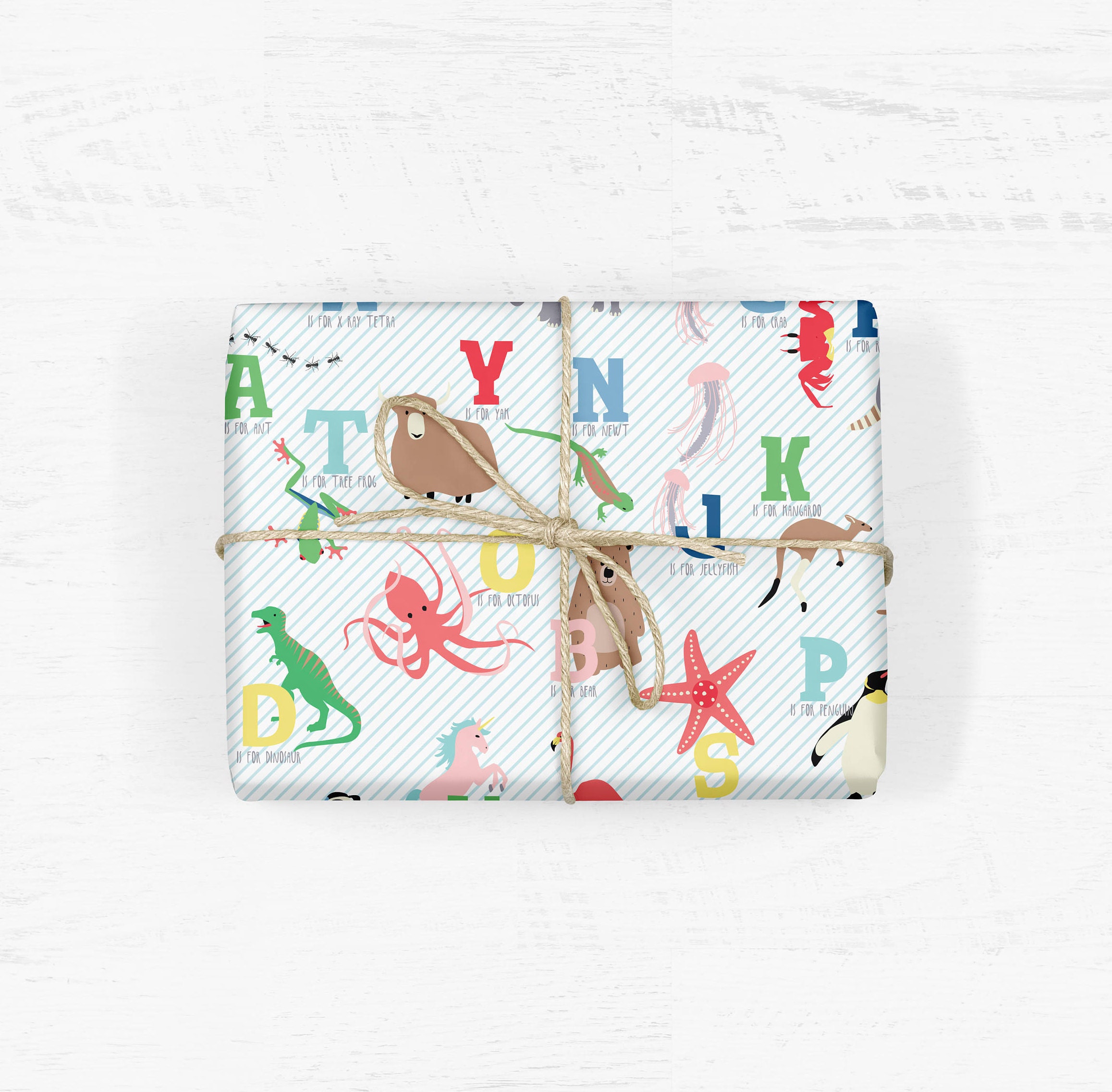 Alphabet Wrapping Paper Etsy