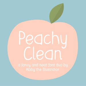 Peachy Clean Handwritten Font Duo | Notetaking Font | Wedding Stationery Font | Fun Font | Regular and Bold