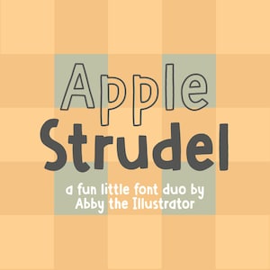Apple Strudel Handwritten Font Duo | Title Font | Notetaking Font | Fun Font | Outline and Filled